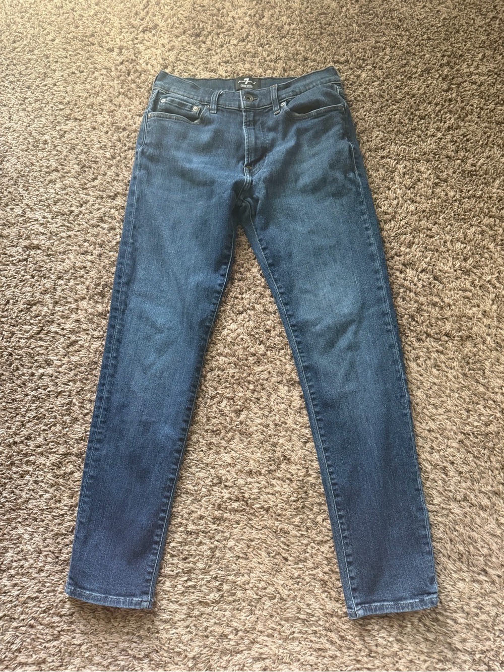 7 For All Mankind Men's Luxe Sport Paxtyn Skinny Jeans Dark Wash Size 32